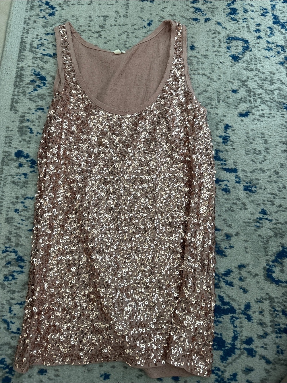 J. Crew Rose Gold Sequin Tank Top